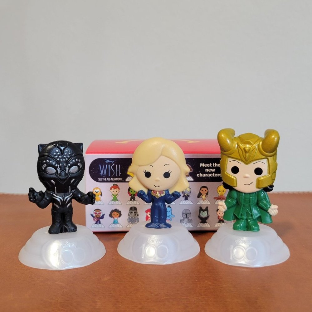 NIB Disney 100 McDonalds Toys - Marvel - Set of 3